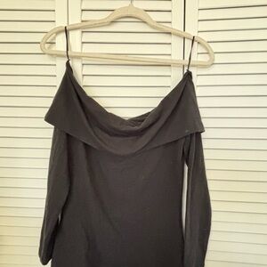 Abercrombie & Fitch Long sleeve cotton blend seamless Off the Shoulder Top